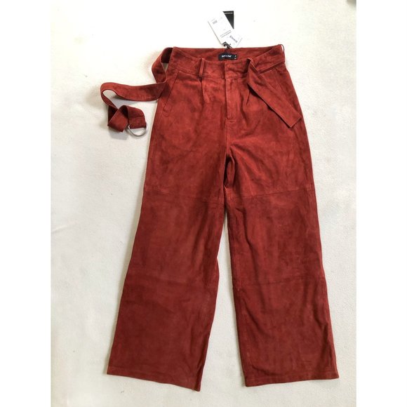 New Free People Deadwood Poppy Rust Suede Pants - Picture 4 of 6